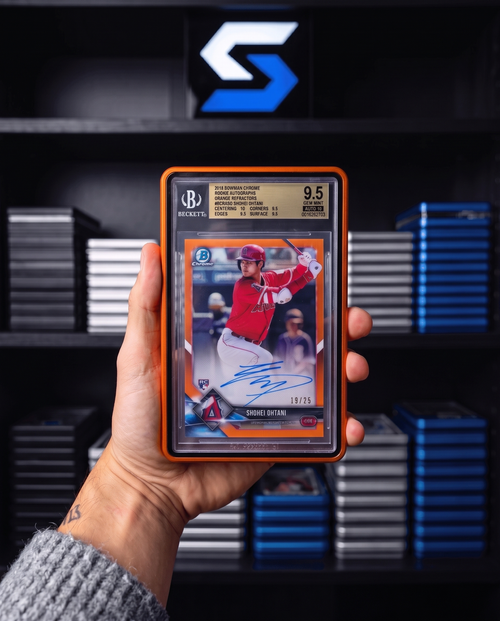 Beckett BGS 9.5 graded autograph card in an orange SlabSafe 35pt BGS slab case