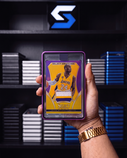 Thick patch card in a One Touch holder inside a purple SlabSafe 130pt One Touch case